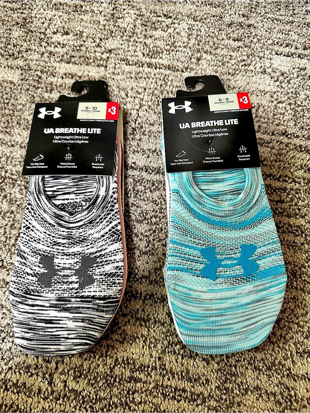 Under Armour UA Breathe Lite Ultra Low Socks 3-Pack Ultra Low Athletic Socks